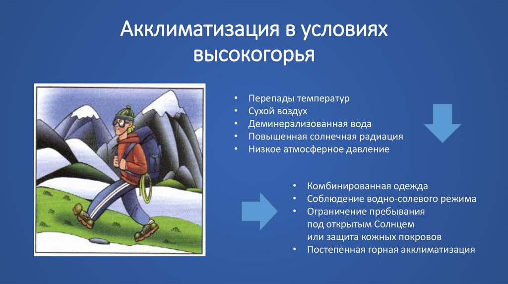 Поведение в горах обж 9 класс. Акклиматизация в горной местности. Акклиматизация в условиях горного климата. Акклиматизация это ОБЖ. Акклиматизация человека в условиях горной местности.