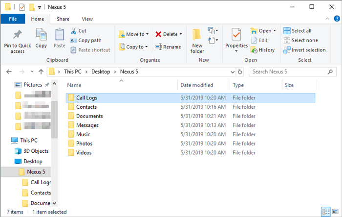 select a location for saving the files
